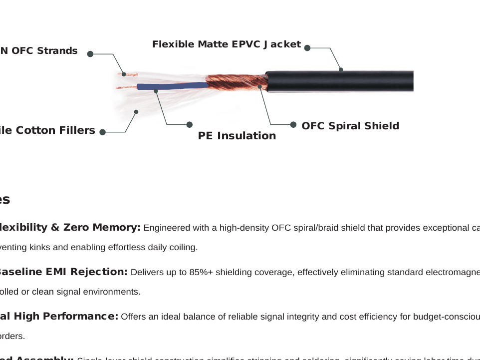 DMX512 single shielded stage lighting control cable construction diagram